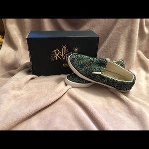 NIB NWT Rifle Paper Co. x Keds Leaves slip on